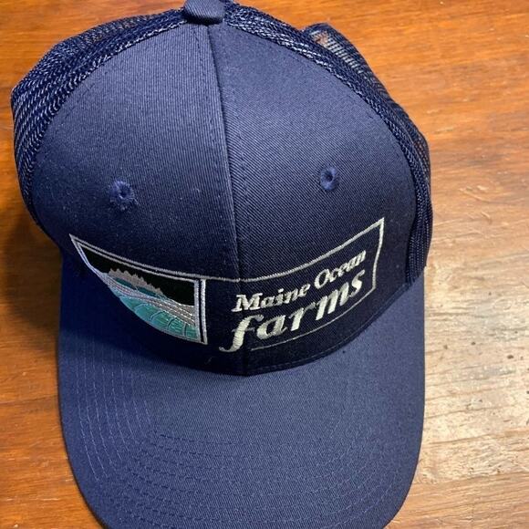 Maine snapback trucker mesh hat cap for Maine ocean gardens. embroidered graphic - Picture 2 of 5